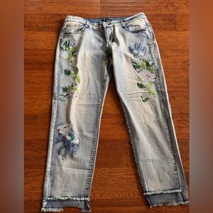Juliette Embellished Hummingbirds and Floral Jeans